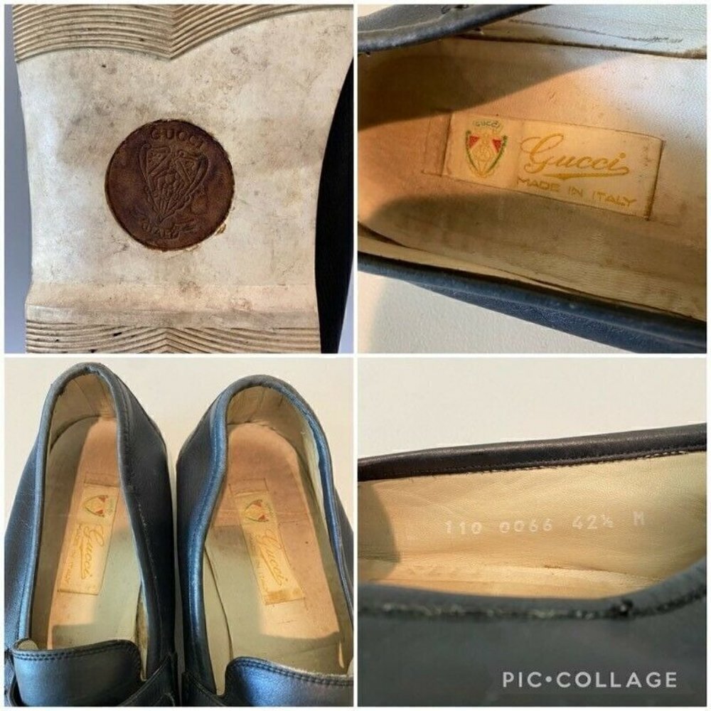 Gucci Loafers Shoes Blue Leather Slip-On Moc Toe 9 - Picture 10 of 10